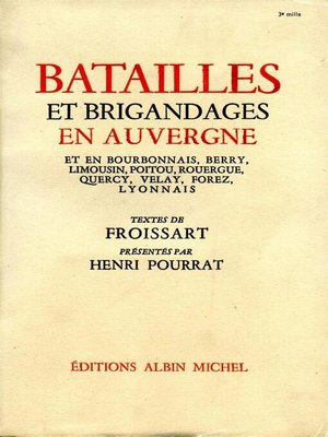 cover image of Batailles et brigandages en Auvergne et en Bourbonnais